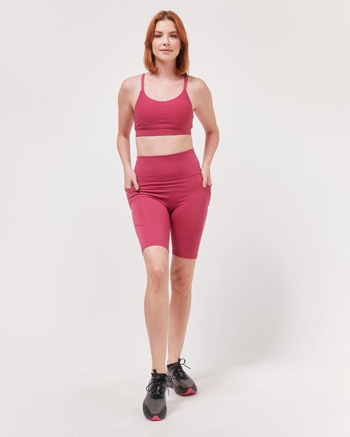 Shop Rebody Active Making Moves Cloudlux Pocket Biker Shorts 8.5" In Fuschia