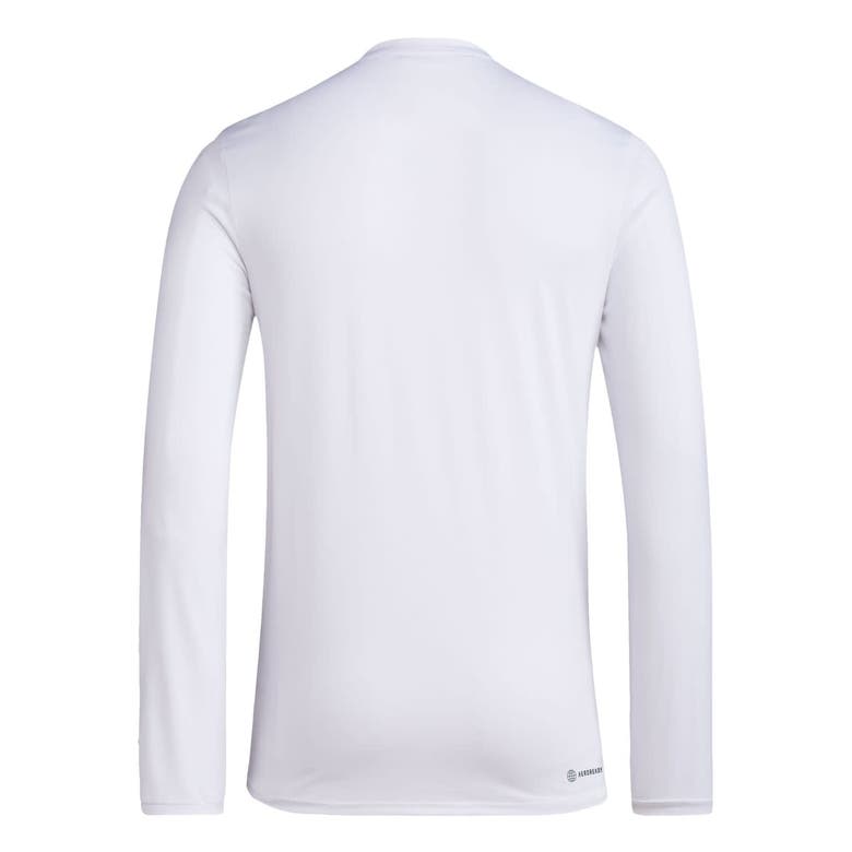 Shop Adidas Originals Unisex Adidas  White Kansas Jayhawks 2024 On-court Bench Our Moment Long Sleeve T-shirt