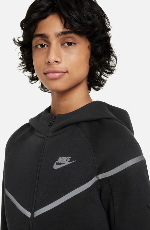 Shop Nike Kids' Sportswear Tech Fleece Jacket In Black/reflective Silver