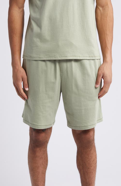 Organic Cotton & Tencel Modal Lounge Shorts in Green Clay