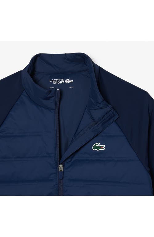 Shop Lacoste Quilted Golf Jacket In Navy Blue/navy Blue