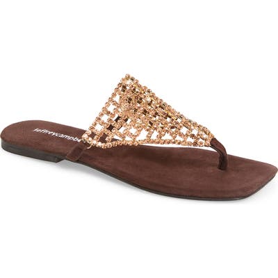 Jeffrey Campbell Abelia 2 Crystal Flip-Flop, Brown