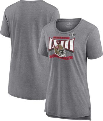 FANATICS Women's Fanatics Branded Heather Gray San Francisco 49ers Super  Bowl LVIII Our Pastime Tri-Blend Scoop Neck T-Shirt