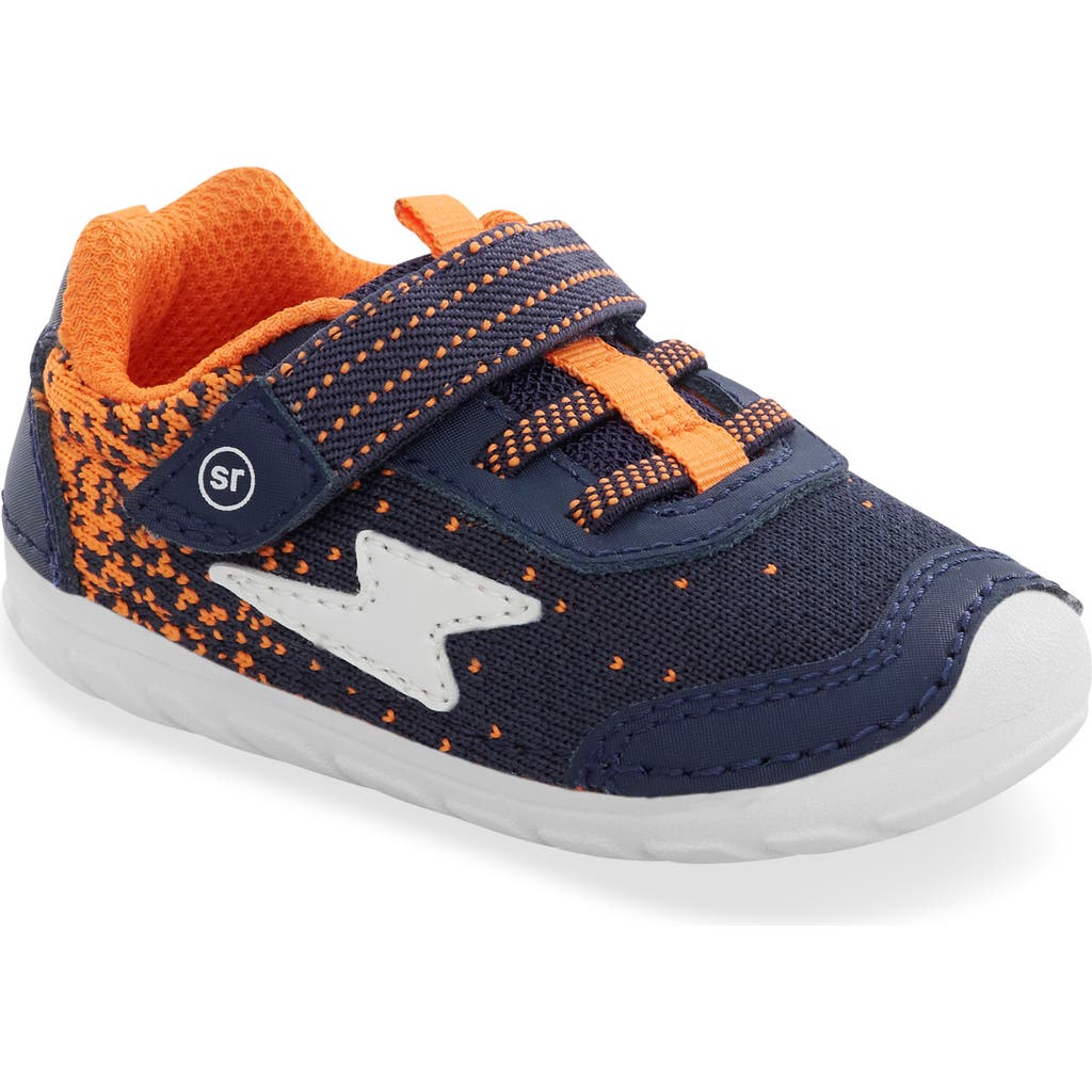 Stride Rite Soft Motion Zips Runner Sneaker In Navy/orange