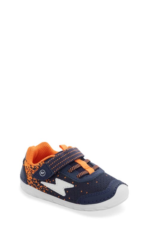 Stride Rite Soft Motion Zips Runner Sneaker In Navy/orange