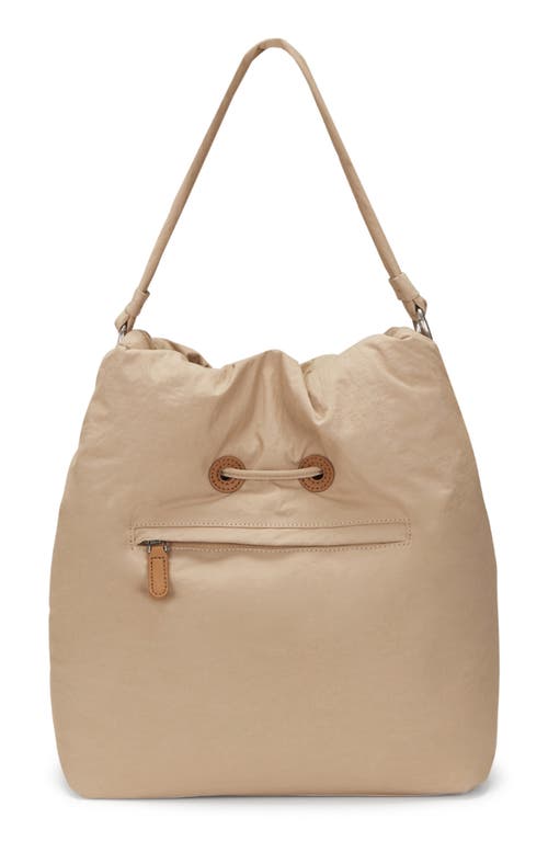 Shop Oryany Medium Pillow Nylon Bucket Bag In Beige