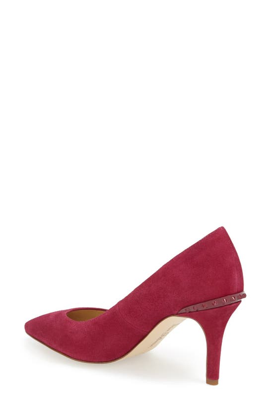 Shop Sam Edelman 'tonia' Spike Rand Pointy Toe Pump In Pink Suede
