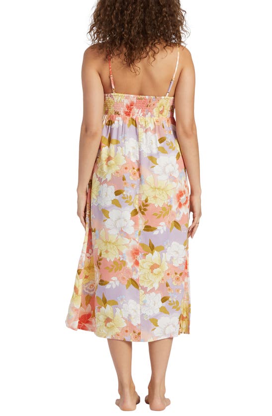 Billabong Sunset Kisses Floral Midi Sundress In Sweet Peach