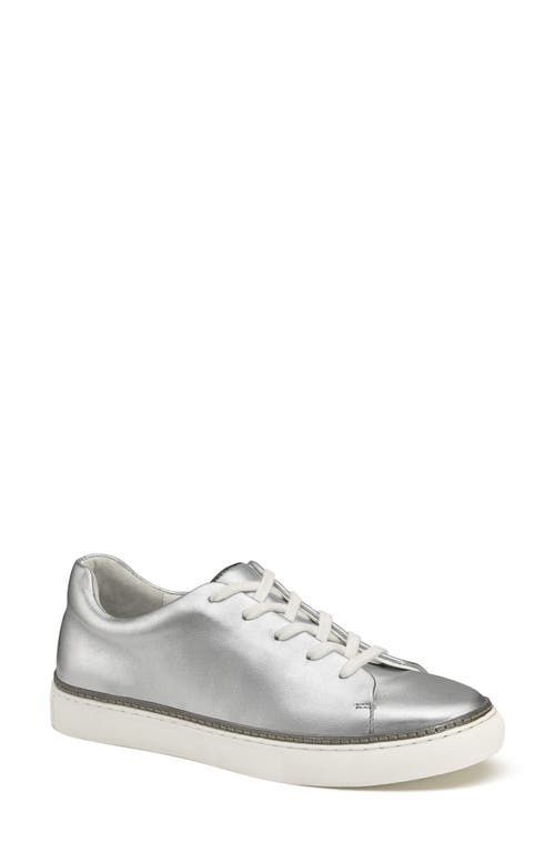 Callie Lace-To-Toe Water Resistant Sneaker in Silver Metallic Sheepskin