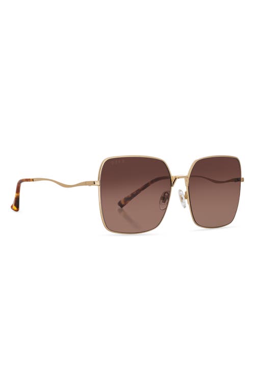 Shop Diff Clara 59mm Gradient Square Sunglasses In Gold/brown