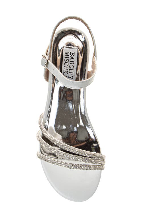 Badgley Mischka Collection Kids' Rhinestone Sandal In White