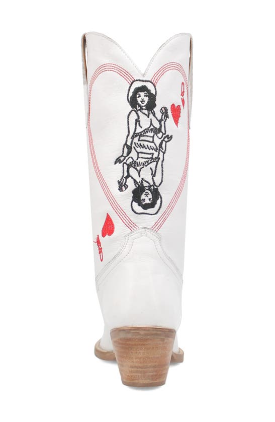 Shop Dingo Queen A Hearts Western Boot In White
