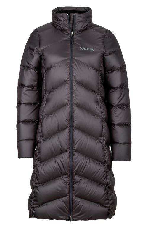 Marmot Montreaux 700 Fill Power Down Hooded Coat With Faux Fur Trim In Black