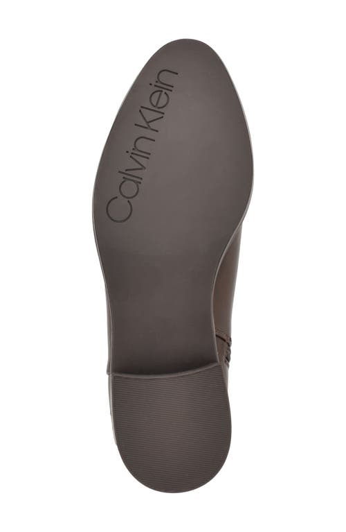 Calvin Klein Buckle Strap Bootie In Brown