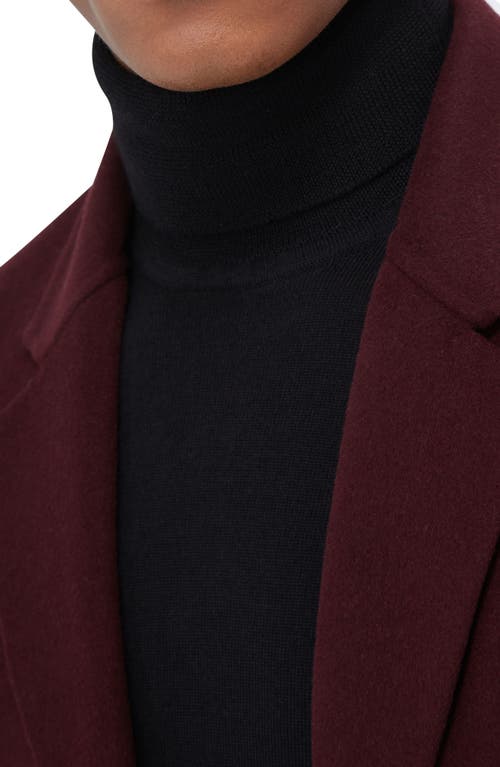 Bugatchi Wool Blend Coat In Cabernet