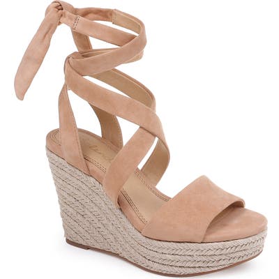 Splendid Tessie Ankle Wrap Wedge Sandal- Beige