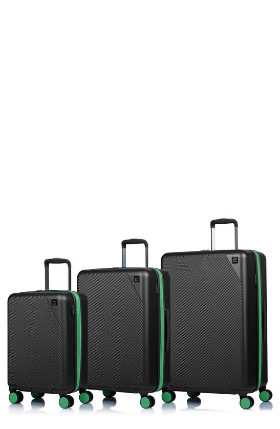 Champs Fresh 3-piece Hardshell Luggage Set In Black