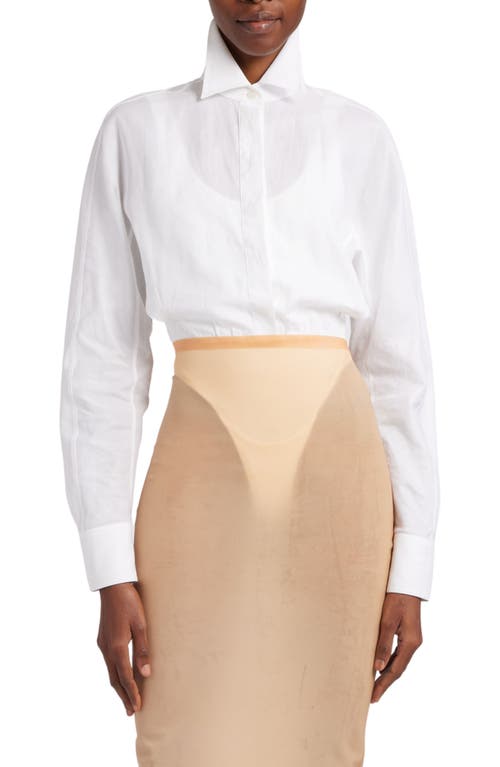 Alaïa Tank & Shirt Thong Bodysuit Blanc at Nordstrom, Us