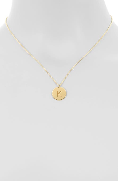 Meshmerise Initial Disc Pendant Necklace In Yellow-k