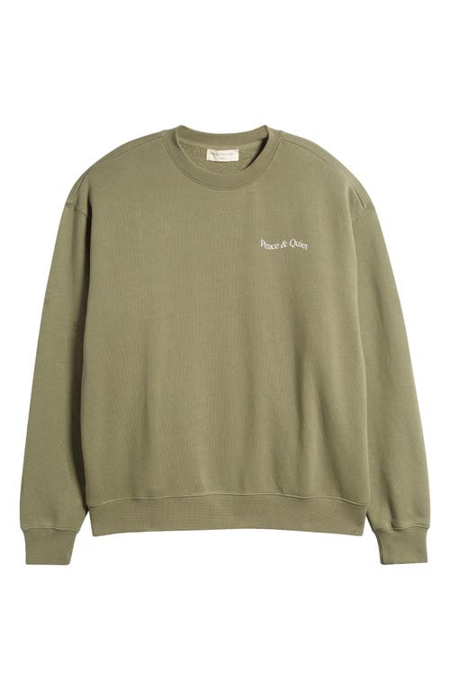 Wordmark Fleece Crewneck Sweatshirt in Olive