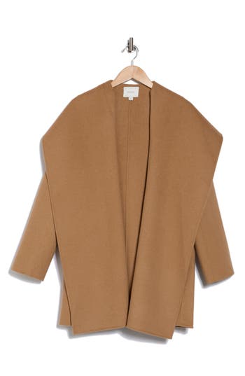 Vince Wool Blend Coat In Dark Camel