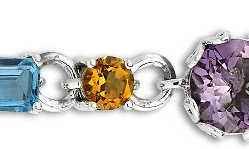Samuel B. Multi Stone Drop Earrings In Silver/purple Multi