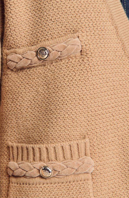 Shop Sandro Long Wool Cardigan In Camel