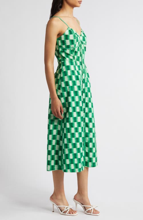 Shop Du Paradis Cape Town Check Print Midi Dress In Green Checker