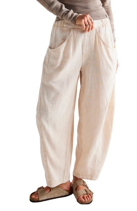 Women's Linen-Blend Pull-On Pant, Women's Bottoms