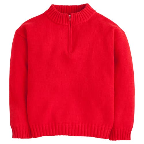 Little English Kids' Quarter Zip Sweater in Red 