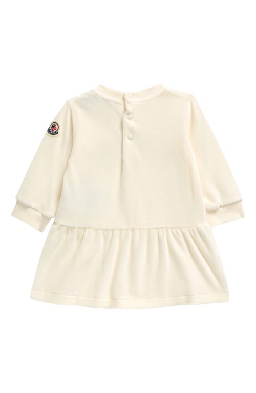 Shop Moncler Kids' Logo Embroidered Chenille Dress In White