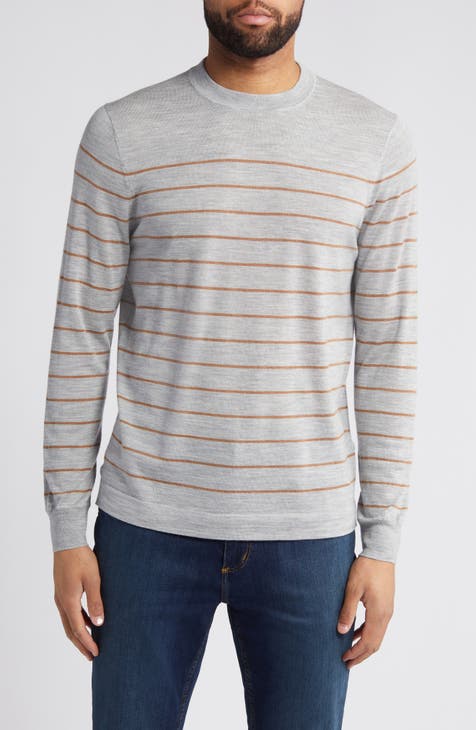 Stripe Wool & Silk Crewneck Sweater