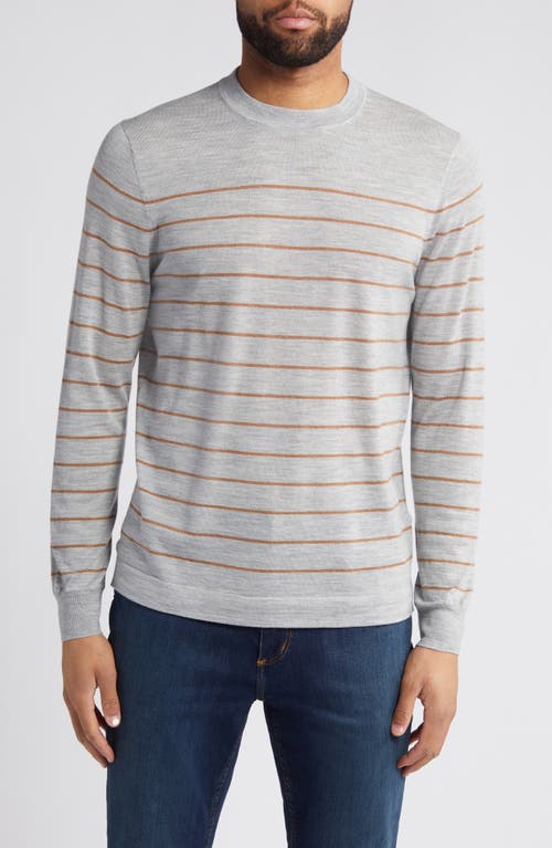 Nordstrom Stripe Wool & Silk Crewneck Sweater at Nordstrom,