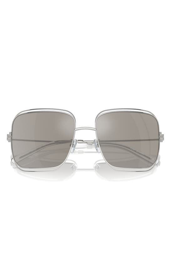 Tory Burch Eleanor Oversized Metal Square Sunglasses In Silver