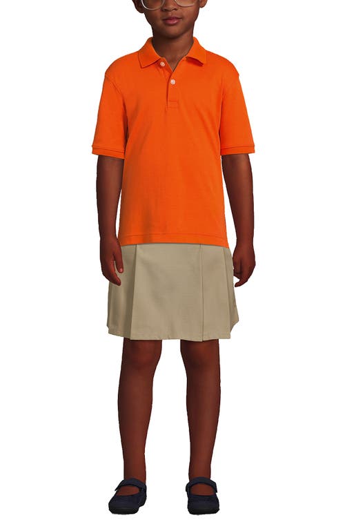 Lands' End School Uniform Kids Short Sleeve Interlock Polo Shirt In Orange