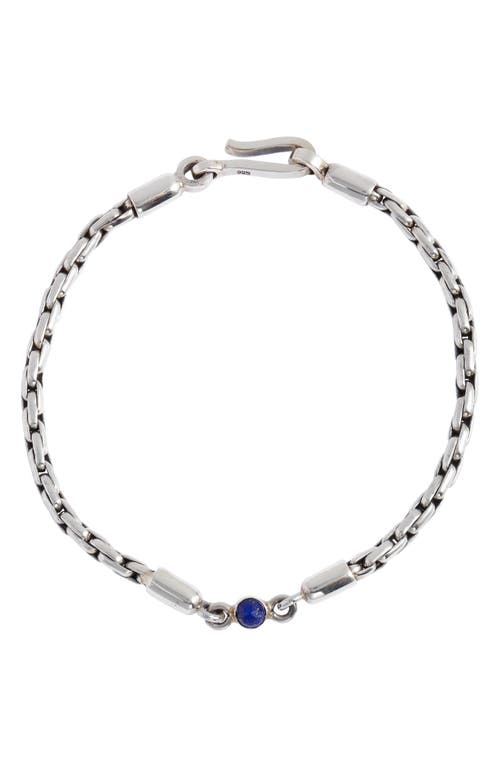 Caputo & Co. Men's Lapis Lazuli Anyaman Chain Bracelet in Silver/Lapis Lazuli