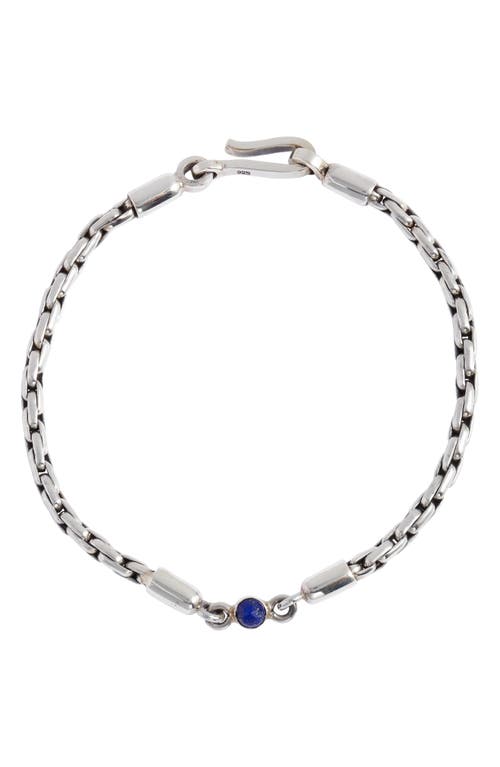 Shop Caputo & Co Lapis Lazuli Anyaman Chain Bracelet In Silver/lapis Lazuli