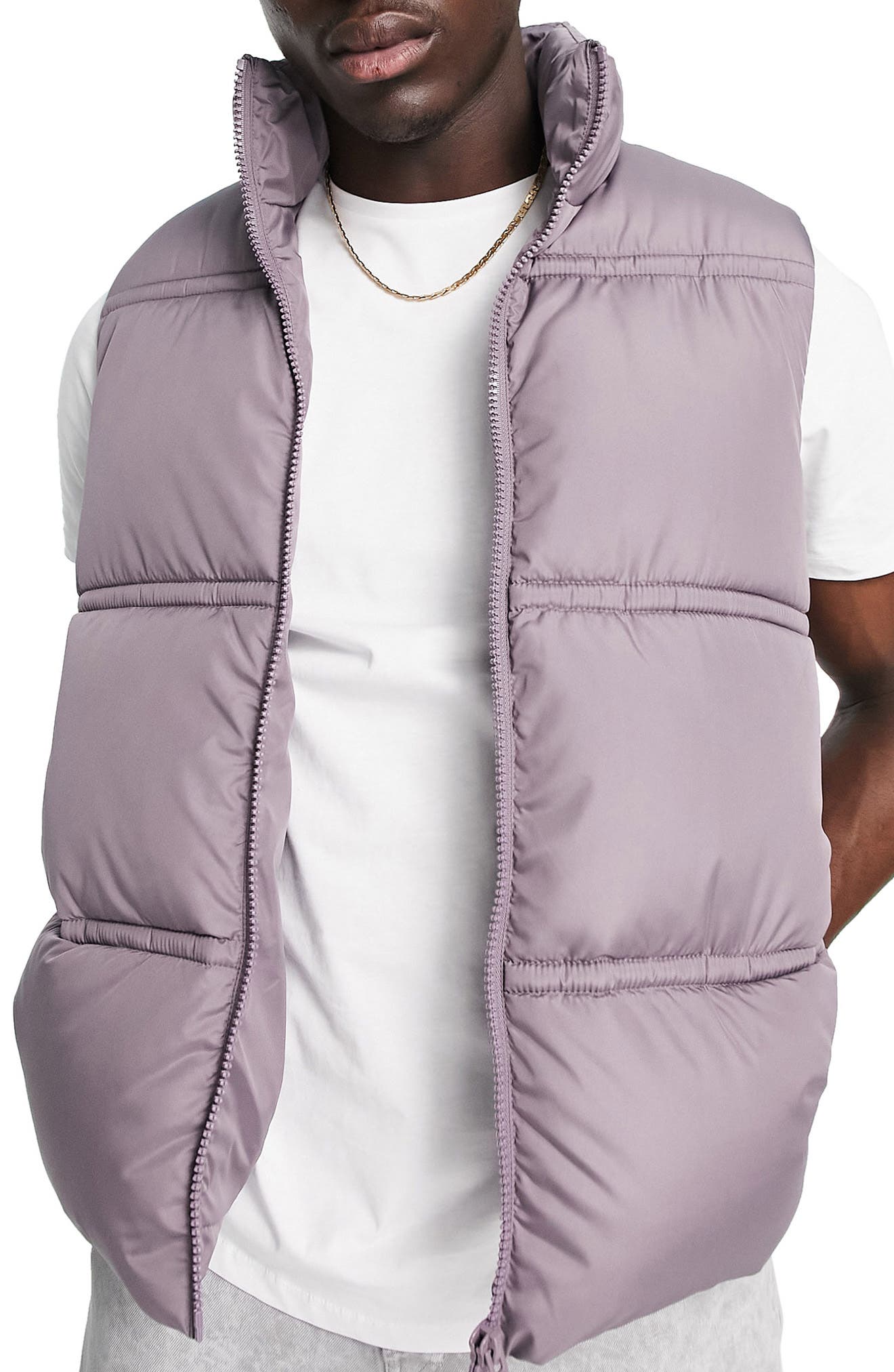 pink puffer vest mens