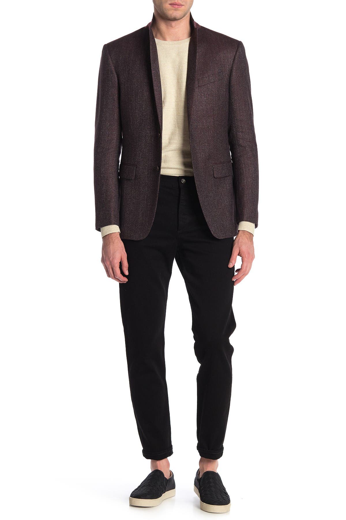 suit with skinny jeans