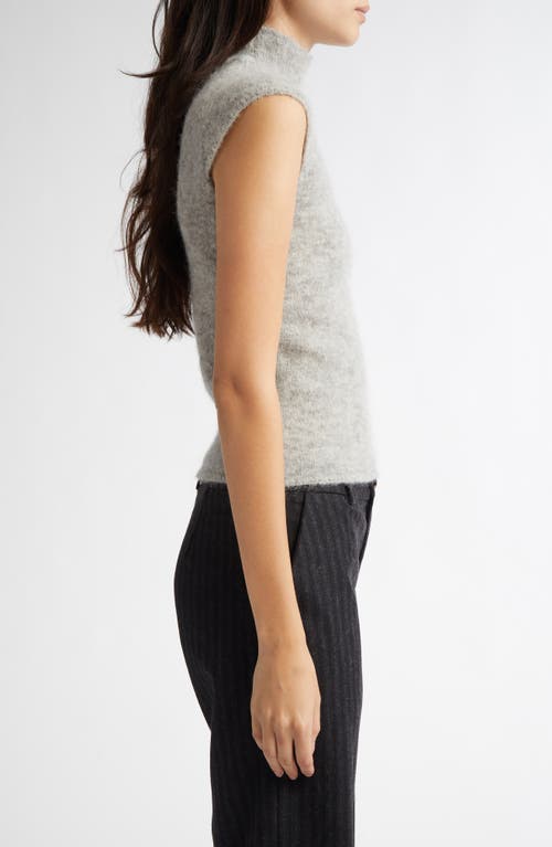 Shop Paloma Wool Husk Mock Neck Cap Sleeve Alpaca Blend Sweater In Grey