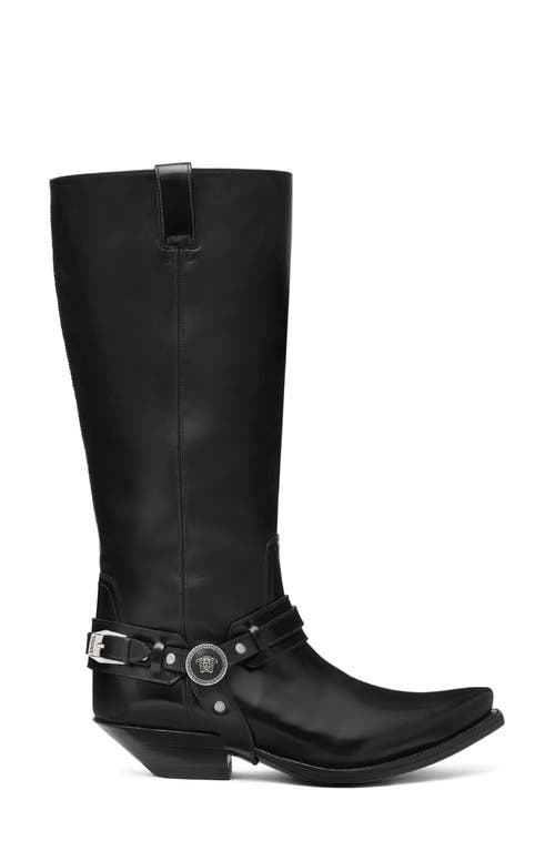 Shop Versace Medusa Harness Boot In Black-old Palladium