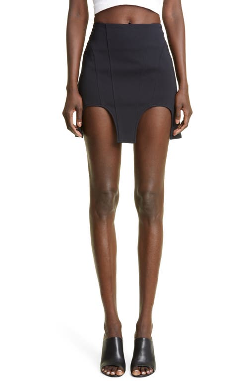 Dion Lee Double Arch Cotton Blend Miniskirt in Black