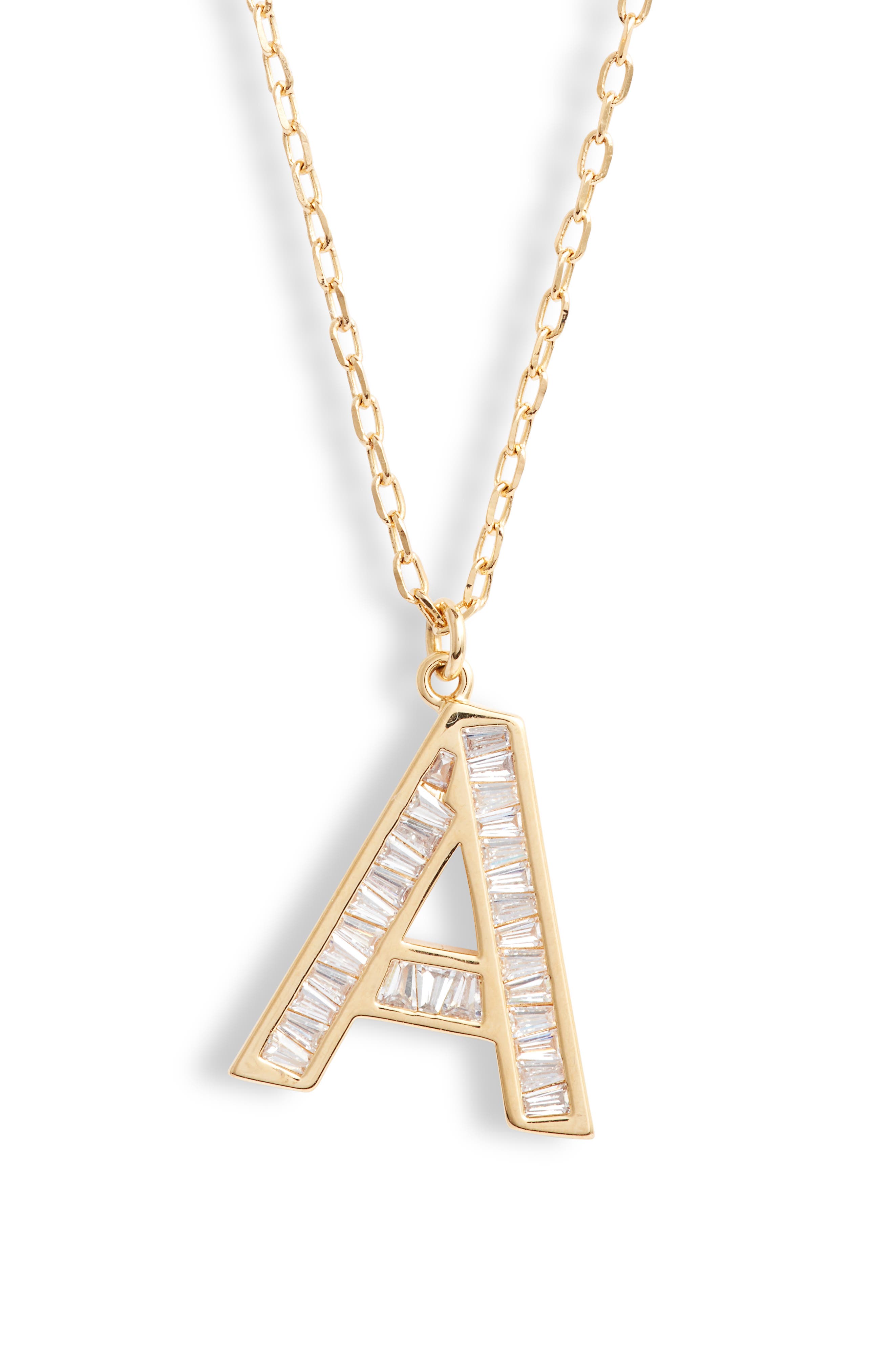 initial cubic zirconia necklace