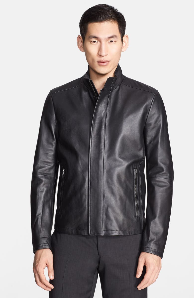Armani Collezioni Lambskin Leather Jacket | Nordstrom