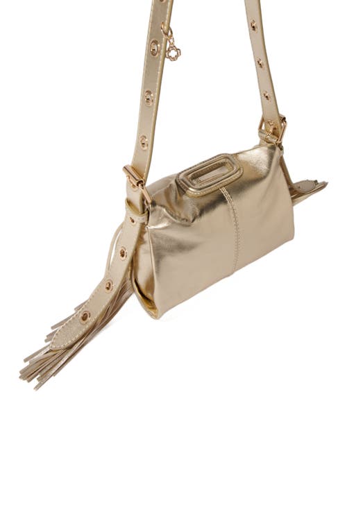 Maje Metallic Leather Miss M Mini Bag In Gold