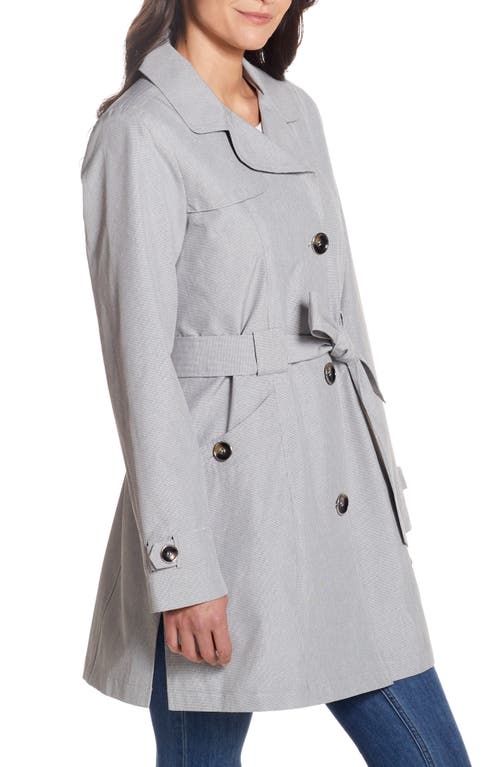 Shop Gallery Belted Raincoat In Black/white