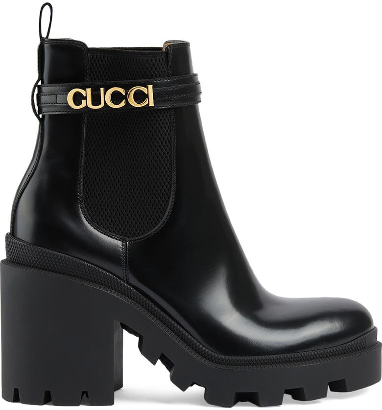 Gucci Trip Logo Strap Chelsea Boot (Women) | Nordstrom