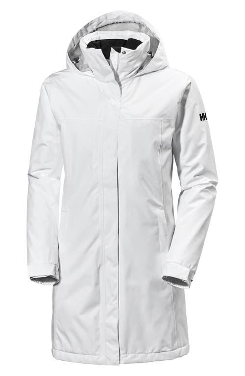 Helly Hansen Aden Hooded Insulated Rain Jacket in White