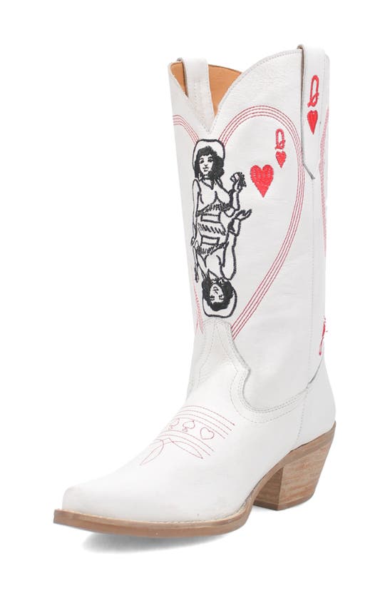 Shop Dingo Queen A Hearts Western Boot In White