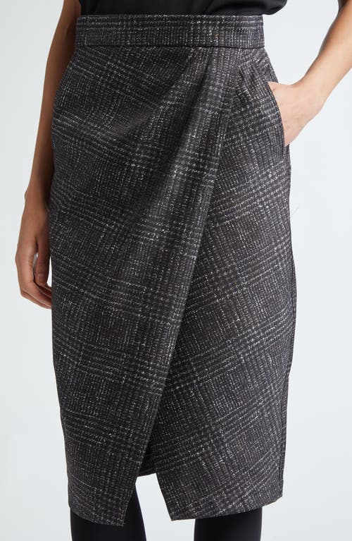 Shop Max Mara Hidalgo Houndstooth Pencil Skirt In Dark Grey